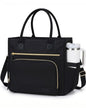 HOMESPON Insulated Lunch Bag Women Wide Opening Adult Lunch Box Large Leakproof Cooler Bag for Work Picnic Beach Family College Lunch Teacher Tote Bag with Adjustable Shoulder Strap Cup Holder(Black) - color: Black