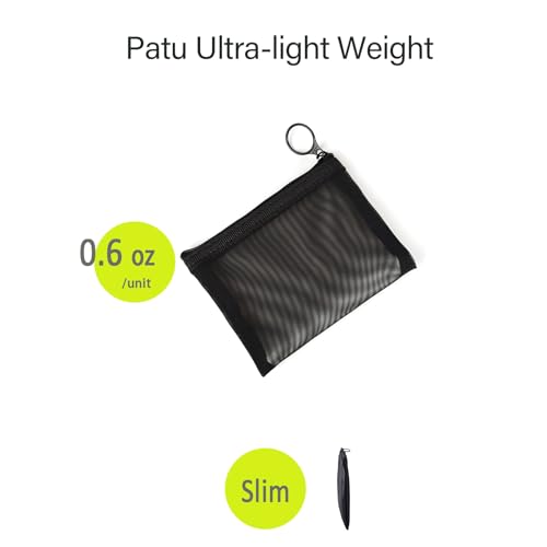 Patu Zipper Mesh Bags, Size M / A6, 5 Pieces, Beauty Makeup Cosmetic Accessories Organizer, Travel Toiletry Kit Set Storage Pouch, Black - size: M A6 (6.5" x 5.5", 5 pcs)
