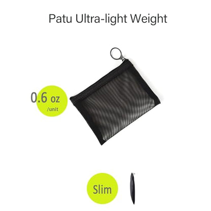 Patu Zipper Mesh Bags, Size M / A6, 5 Pieces, Beauty Makeup Cosmetic Accessories Organizer, Travel Toiletry Kit Set Storage Pouch, Black - size: M A6 (6.5" x 5.5", 5 pcs)