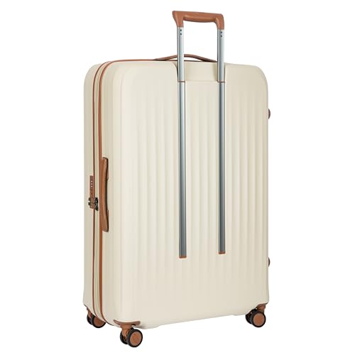 Bric's Taormina Ultra-Light Checked Luggage – Expandable Hard Shell Suitcase with TSA Lock, Anti-Tamper Zippers & 360 Spinner Mobility Wheels - 32 Inch, Cream - color: Cream, size: Checked-Extra Large