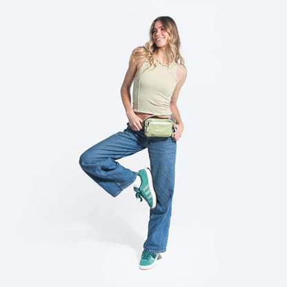 Sherpani Hyk, Small Sling Bag, 1L Belt Bag, Lightweight Travel Fanny Pack, Sling Crossbody Purse with RFID Blocking - color: Palm