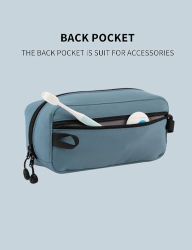 GOX Small Travel Toiletry Bag, Dopp Kit Case For Men, Multifunction Cosmetics Organizer Pouch (Haze Blue) - color: Haze Blue