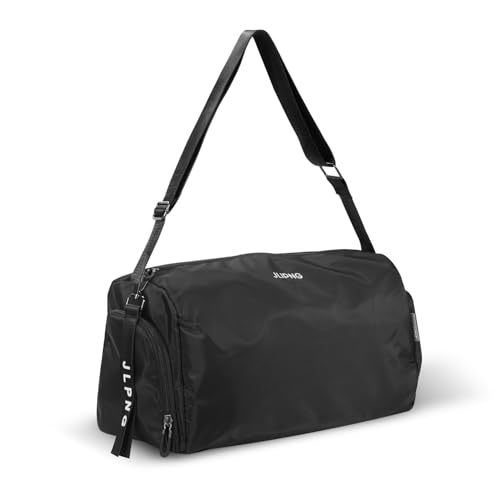 C&F BOGMOST Small Travel Duffel with Shoe Compartment Foldable Waterproof Gym Beach Swim Bag Men Women Duffle Lightweight Oxford Cloth Sports Bag-Black - color: A1-Black-Small & Shoe Compartment, size: 15 INCHES