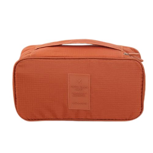 Travel Storage Bag for Bra Underwear Cosmetics Makeup Travel Organizer Wardrobe Closet Clothes Pouch Socks Panties Bags Travel Bags Organizer for Luggage, Orange - color: Orange