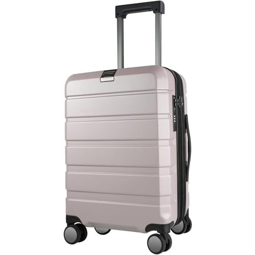 KROSER Hardside Expandable Carry On Luggage with Spinner Wheels & Built-in TSA Lock, Durable Suitcase Rolling Luggage with USB Port, Carry-On 20-Inch, Matte Purple/Pink - color: Matte Purple/Pink