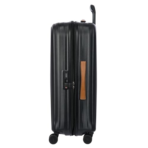 Bric's Taormina Ultra-Light Checked Luggage – Expandable Hard Shell Suitcase with TSA Lock, Anti-Tamper Zippers & 360 Spinner Mobility Wheels - 27 Inch, Black - color: Black, size: Checked-Medium