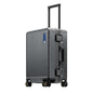 LEVEL8 Zipperless Carry On Luggage Airline Approved with Aluminum Frame, Hard Shell Suitcase with Spinner Wheels, Metal Checked Luggage with Double Tsa Locks, 20 Inch, Grey - color: Grey, size: Carry-On 20 Inch (Without Organizers)