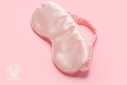 Luxury Bamboo Sleep Mask – Ultra-Soft Cooling Eye Mask for 100% Light Blocking, Adjustable Comfort Strap, Perfect for Travel & Better Sleep (Blush) - color: Blush