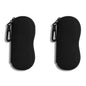 Hion Sunglasses Soft Case Ultra Light Neoprene Zipper Eyeglass Case With Belt Clip - color: 2pcs-black