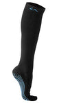 LA ACTIVE Graduated Compression Socks with Non-Slip Grips for Safety - 15-20mmHg for Women & Men - Perfect for Travel, Recovery, Medical and Maternity Support (Cool Blue, L/XL)