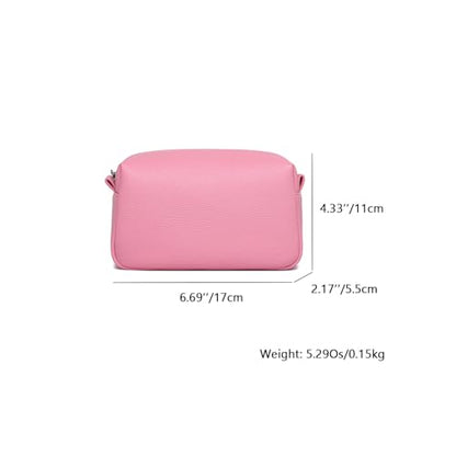 PU leather Organizer Bag Lightweight Cosmetic Bag with Ring Clasp Perfect Travel Makeup Bag for Women (Azalea Pink/PU) - color: Azalea Pink/PU