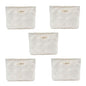 RSRSLEII 5Pcs Quilted Cotton Coquette Makeup bag, Coastal Granddaughter Aesthetic Cosmetic Bag, Cute Seashell Portable Travel Toiletry Pouch（5Pcs White） - color: 5Pcs White