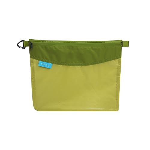 pack all Water-resistant Material Zipper Pouch, Mesh Zipper Bag for Storage, Travel, Office (Large, Green) - color: Green, size: Large