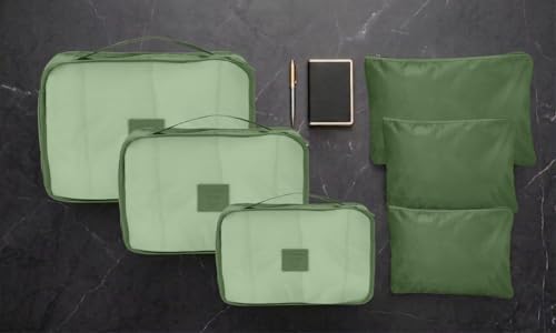 GForce 6 Piece Deluxe Traveling Set in Dill Green - color: Dill Green