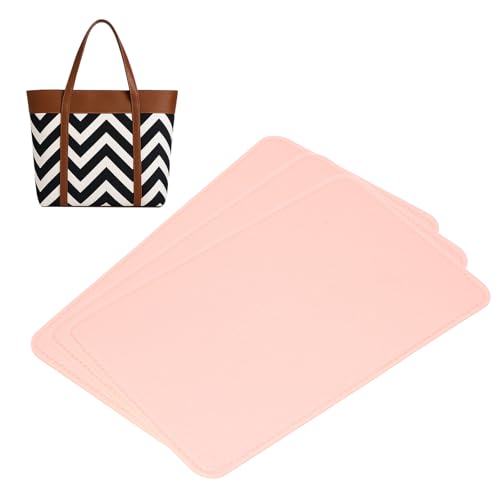 MECCANIXITY 3pcs Felt Base Shaper, 11.4 x 7.1 Inch Purse Base Shaper Tote Bottom Insert Purse Pads for the Bottom of Handbags Tote Bags Backpack Handbags Organizers, Pink - color: Pink, size: 11.4 x 7.1 Inch