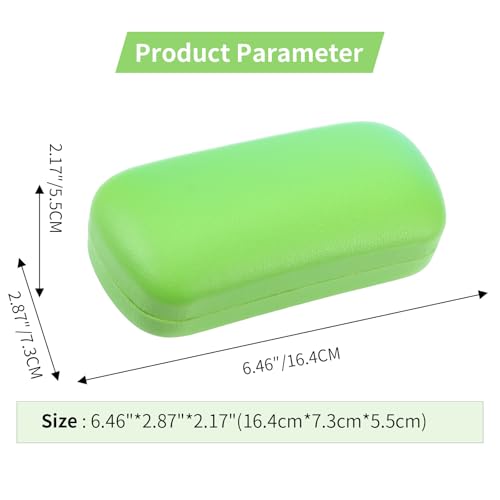 PERFECTSIGHT Sunglasses Case, Large Hard Shell Glasses Case, Cute PU Leather Protective Eyeglasses Case for Women Men - color: Green
