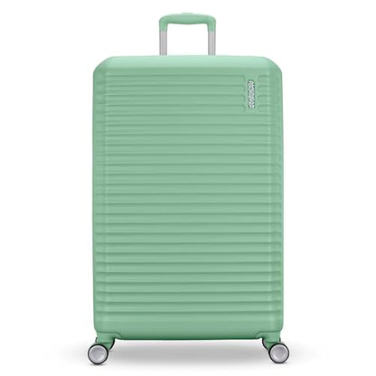 American Tourister Stratum 3.0 Large 28-Inch Spinner, Airline Approved, Durable Hardside Luggage, Expands 1.5", RightHeight™ Adjustable Handle, Surrel Green - color: Surreal Green, size: Large - Checked