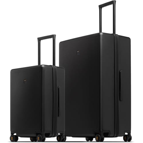 LEVEL8 Luggage Sets 2 Piece, 20/28 inch Hardshell Suitcases Sets, Lightweight Luminous Textured Hardside with Spinner Wheels, Tsa Lock, 2-Piece Set (20/28), Black - color: Black, size: 2-Piece Set (20/28)