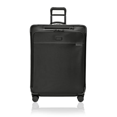 Briggs & Riley 29" Large Expandable Spinner - Checked Luggage for Travel, Suitcases with Wheels, Softside Rolling Bag for Men & Women, Self-Repairing Zipper - Baseline Collection, Black - color: Black, size: 29" Large Expandable
