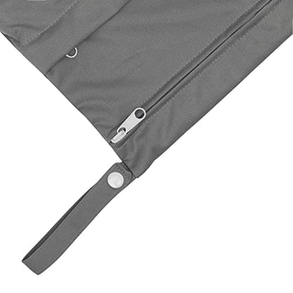 babygoal Wet Dry Bags for Baby Cloth Diapers, Washable Travel Bags, Beach, Pool, Gym Bag for Swimsuits & Wet Clothes with Two Zippered Pockets 3 Pack(S,M,L), 3SML01 - color: Grey