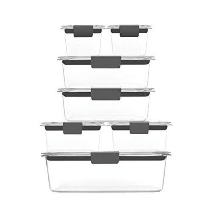 Rubbermaid Brilliance Food Storage Containers, 14 Piece Plastic Containers with Lids, BPA-Free, Leak Proof, Clear - size: 14-Piece