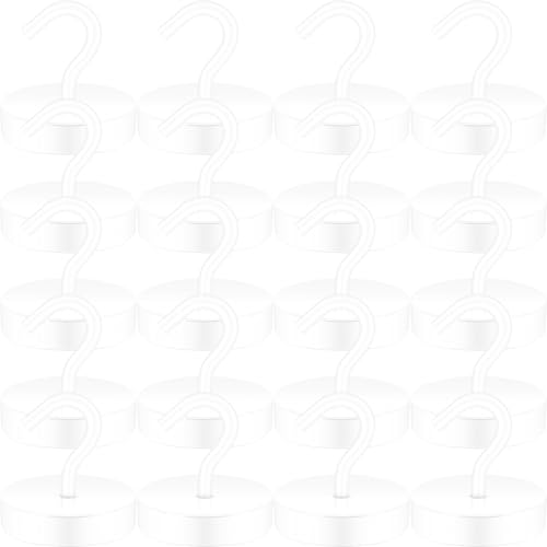 Neosmuk Magnetic Hooks, Cruise Ship Essentials, 120lb+ Heavy Duty Magnetic Hooks for Cruise Cabins, Refrigerator, Grill, Hanging, and Travel | Extra Strong Must-Haves Magnet Hook,White,Pack of 20 - color: White, size: 130lb