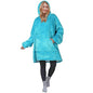 Catalonia Oversized Blanket Hoodie Sweatshirt, Wearable Sherpa Blanket Pullover, Gift for Her - color: Turquoise