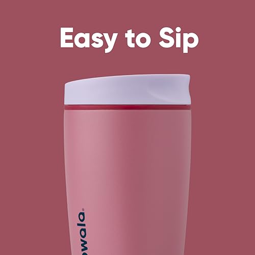 Owala SmoothSip Slider Insulated Stainless Steel Coffee Tumbler, Reusable Iced Coffee Cup, Hot Coffee Travel Mug, BPA Free 12 oz, Purple/Pink (Crochet Queen) (Pack of 8) - color: Crochet Queen, size: 12 Ounces (Pack of 8)