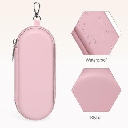 Double Eyeglasses Case, Dual Glasses Sunglasses Organizer with Zipper Closure, Eyewear Storage Box for Men Women Travel - color: Pink