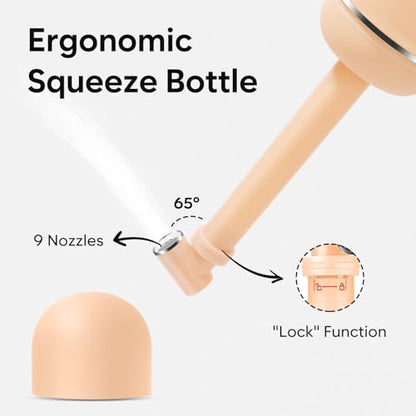 Easy@Home Portable Travel Bidet: Peri Bottle for Postpartum Care - Handheld Sprayer Kit with 380mL (12.8 oz) Capacity Bottle - Personal Hygiene Water Spray for Women & Men | BPA-Free | EPB-01 Brown - color: Brown