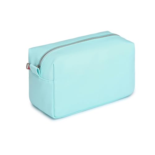 Organizer Bag Lightweight Cosmetic Bag with Ring Clasp Perfect Travel Makeup Bag for Women nylon Stand Up Design (Mint Green/Nylon) - color: Mint Green/Nylon