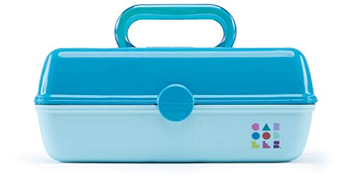 Caboodles Pretty In Petite - Forever Fun Makeup Organizer Compact Carrying Cosmetic Case, Turquoise Over Sky, 1 count - color: Turquoise Over Sky, size: 8.82 x 5.88 x 3.66 inches (Pack of 1)