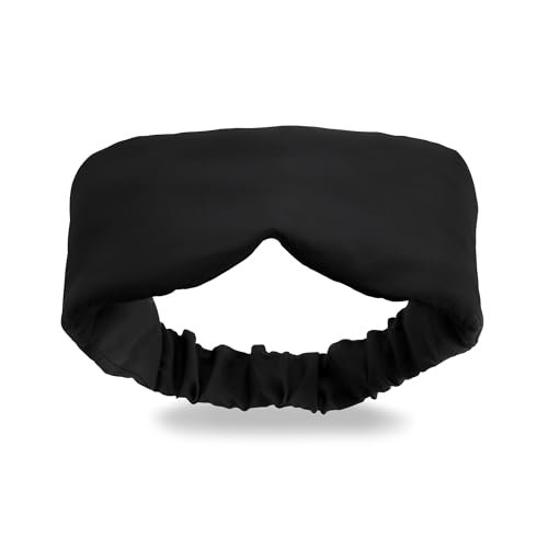 Infinity Travel - Bamboo Sleep Mask - Silky Soft Eye Mask - Comfortable - 100% Light Blocking Night - Machine Washable (Black) - color: Black