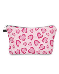 Cute Travel Makeup Bag Cosmetic Bag Small Pouch Gift for Women (Heart Leopard Pink) - color: Heart Leopard Pink