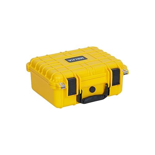 MEIJIA Portable All Weather Waterproof Protective Case,Hard Case,Camera Case With Customized Fit Foam,Fit Use of Drones,Camera,Equipments,Pistols,13.35 x11.63x5.98inches (Yellow) - color: Yellow