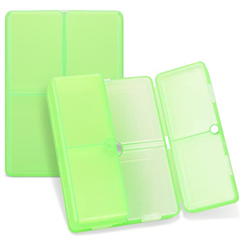FYY Daily Pill Organizer, 7 Compartments Portable Pill Case Travel Pill Organizer,[Folding Design] Pill Box for Purse Pocket to Hold Vitamins,Cod Liver Oil,Supplements and Medication-Clear Green - color: Clear Green, size: Small (1 Piece)