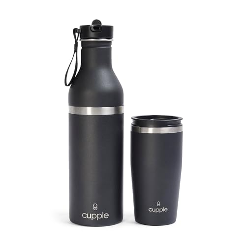 Tumbler, Stainless Steel 2-in-1 Travel Coffee Mug & Water Bottle, Leak Proof Insulated Cup for Hot & Cold Drinks, BPA Free, Fits Most Cup Holders (Black Pepper) - color: Black Pepper