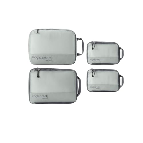 Eagle Creek Pack-It Reveal Carry-On Set - Compression Cube S (2x) & M (1x) & Clean/Dirty Cube M - Angled Zipper Stackable Carry-On Packing Tubes - Travel Essentials - Storm Grey - color: Storm Grey