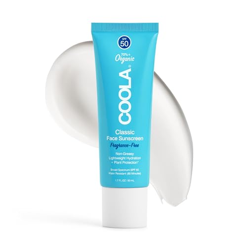 COOLA Organic Face Sunscreen SPF 50 Sunblock Lotion, Dermatologist Tested Skin Care for Daily Protection, Vegan and Gluten Free, Fragrance Free - size: 1.7 Fl Oz (Pack of 1)