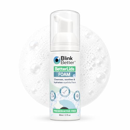 BlinkBetter BetterLids Foaming Eyelid Cleanser – Gentle Daily Foam for Eyelids & Lashes – Soothing Tea Tree Oil Formula with Ectoin & Centella, Non-Stinging, Preservative-Free, 2 fl oz
