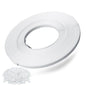 Hand Grade Polypropylene (PP) Strapping Coil 0.55" x 0.024" 130lbs Break Strength White Poly Strap 100pcs Plastic Buckles for Manual Packing Box Packing Strapping (Length328' x 1 Roll) - size: Length328' x 1 Roll
