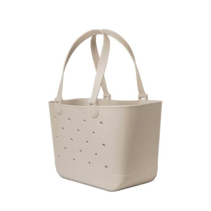 Simple Modern Large Beach Bag | Waterproof Getaway Rubber Tote with Zipper Pocket for Travel, Pool, Boat, Groceries, Sports | Almond Birch - color: -Almond Birch, style: Large