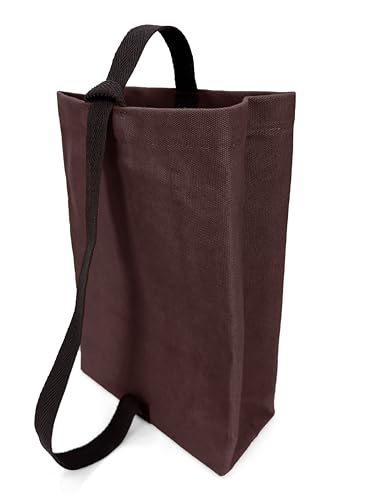 Under NY Sky Wine Tote Bag, Portable Canvas Carrier w/Shoulder Strap, Lightweight, Wine Gift for Travel & Picnic - Double Bottle - Burgundy - color: Wine Bag 2 Slots Burgundy