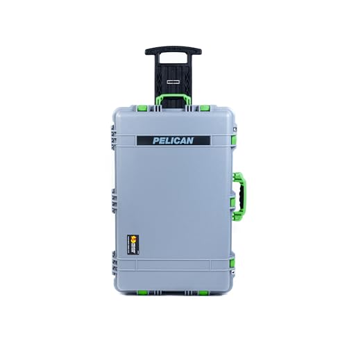 Silver Pelican 1650 Large Case - Comes with Pick & Pluck Foam - Lime Green Handles & Latches. - color: Lime Green Handles & Latches