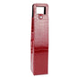 Tomotato Leather Wine Bottle Carrier, Stylish PU Leather Wine Tote Bag with Hard Shell Protection, Portable Single Bottle Holder, Red, for Picnic Beach Party Travel Wedding Housewarming - color: Red