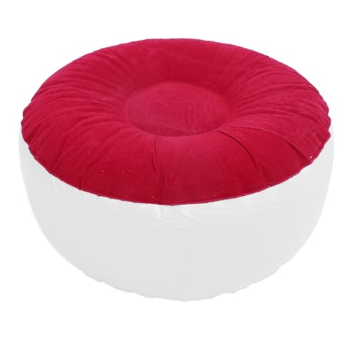 ZJchao Inflatable Pouf Ottoman, Outdoor Ottoman, Inflatable Foot Rest, Flocking Stool Multipurpose Lightweight Round Portable Stool for Travel Camping Outdoor Activities (Red) - color: Red