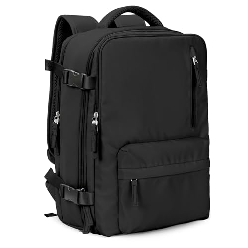 VGCUB Large Travel Backpack Bag for Women Men,Carry on Backpack,17 Inch Laptop Business Work Waterproof Backpack with Laptop Compartment,Person Item Flight Approved,Mochila de Viaje,Black Large - color: Black, style: Xx-large