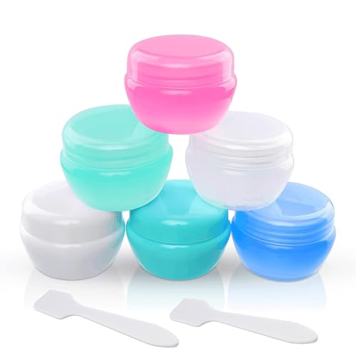 Cosywell Travel Containers - 6PCS Refillable Leak-proof Cream Jars for Toiletries, Lotion, Cosmetic, Body Cream - style: F-6 Pack Jars