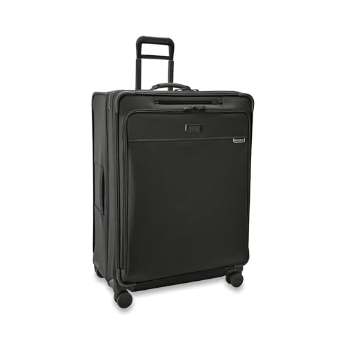 Briggs & Riley 31" Extra Large Expandable Spinner - Checked Luggage for Travel, Suitcases with Wheels, Softside Rolling Bag for Men & Women, Self-Repairing Zipper - Baseline Collection, Black - color: Black, size: 31" Extra Large Expandable