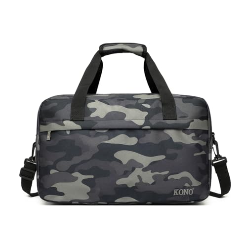 Kono Travel Duffel 20L Under Seat Carry-On Sports Tote Gym Weekender Overnight Bag - 15.75"x9.84"x7.87" Camo - color: Camo, size: M(15.75in x 9.84in x 7.87in)-20L